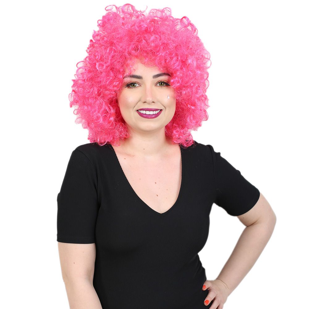 Animasyon Parti Ve Palyaço Peruğu - Neon Pembe - Görsel 2