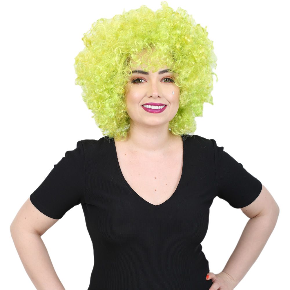 Animasyon Parti Ve Palyaço Peruğu - Neon Yeşil - Görsel 2