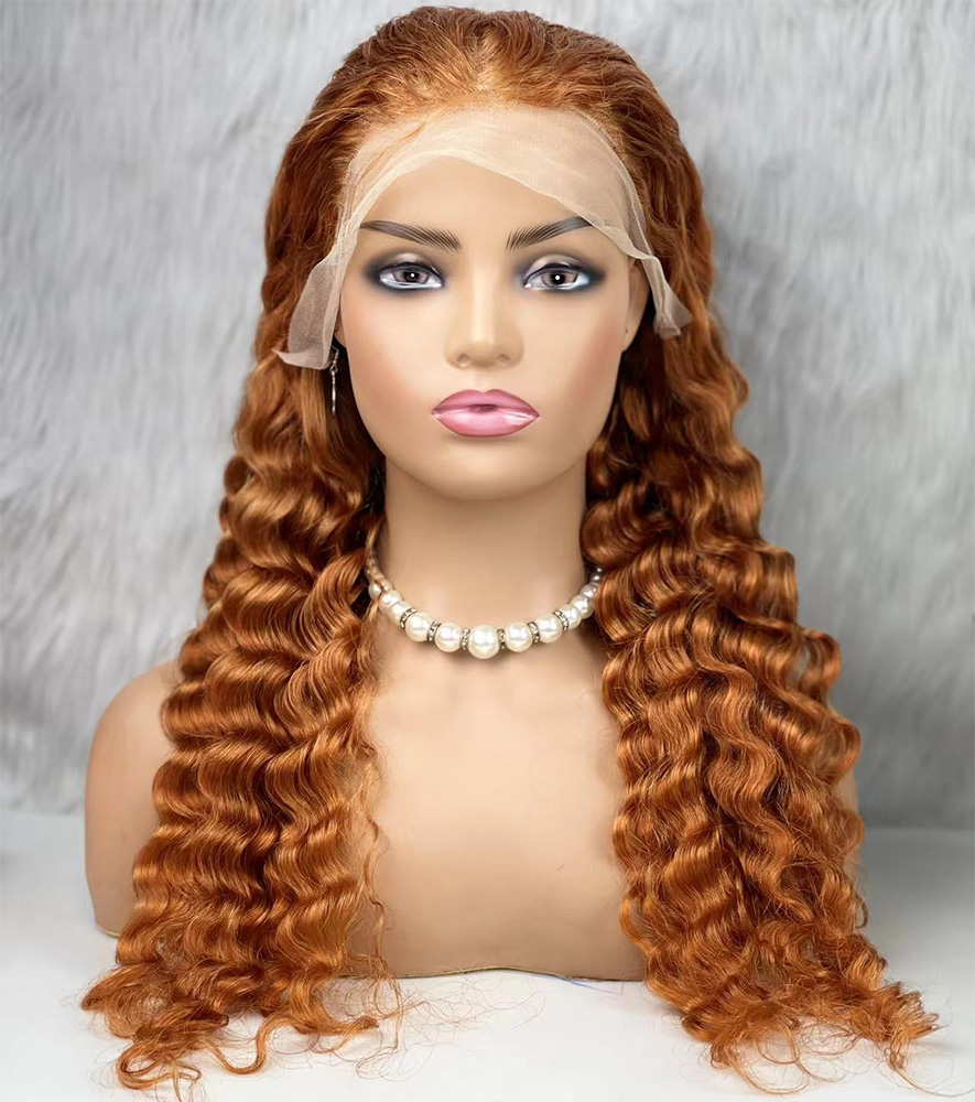 Gerçek Front Lace Tül Peruk - Yoğun Dalgalı - Bakır 70-75cm - Görsel 2