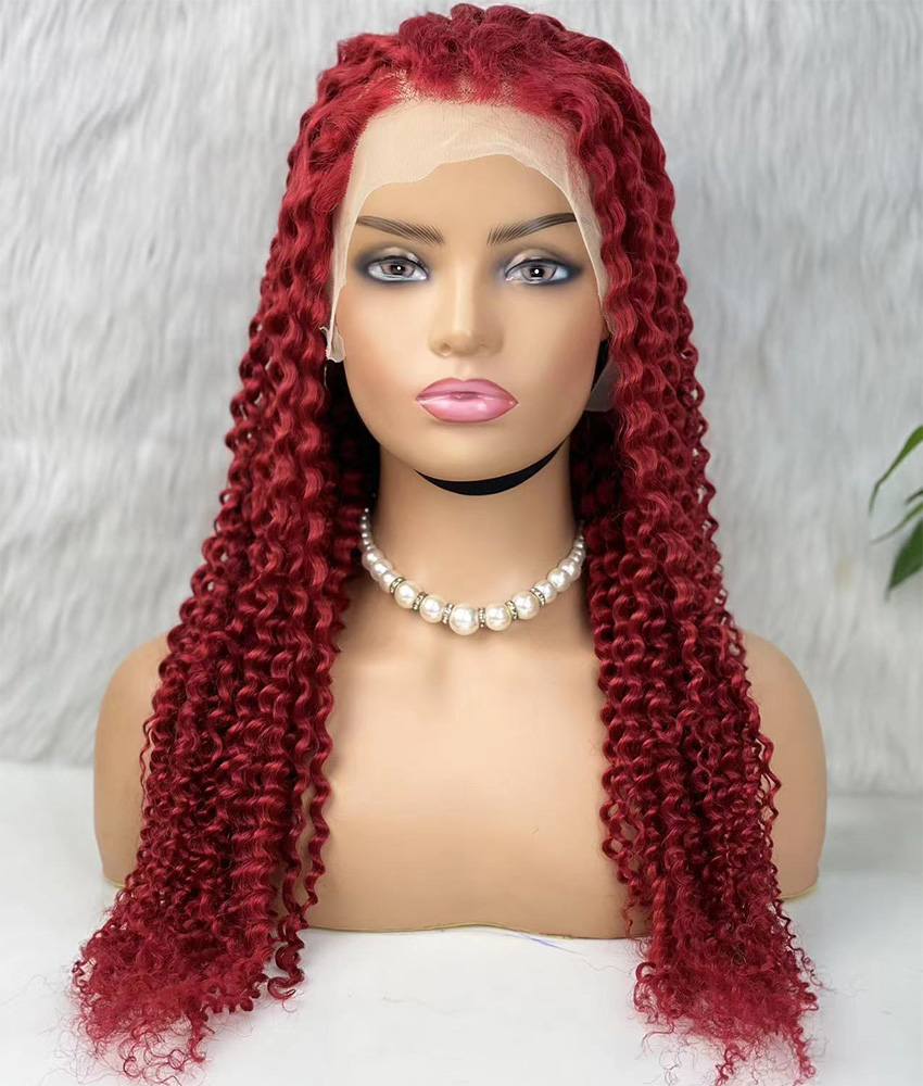 Gerçek Front Lace Tül Peruk - Kabarık Afro - Kızıl 70-75cm - Görsel 2