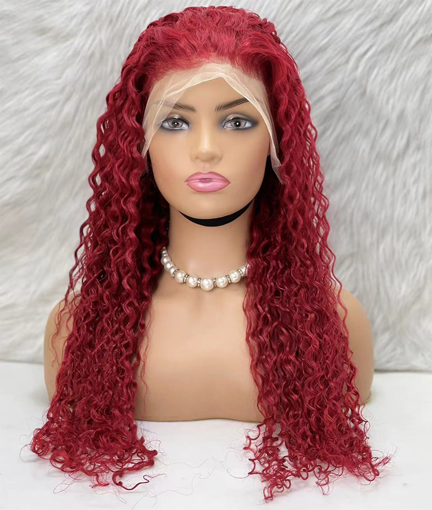 Gerçek Front Lace Tül Peruk - Su Dalgası - Kızıl 70-75cm - Görsel 2