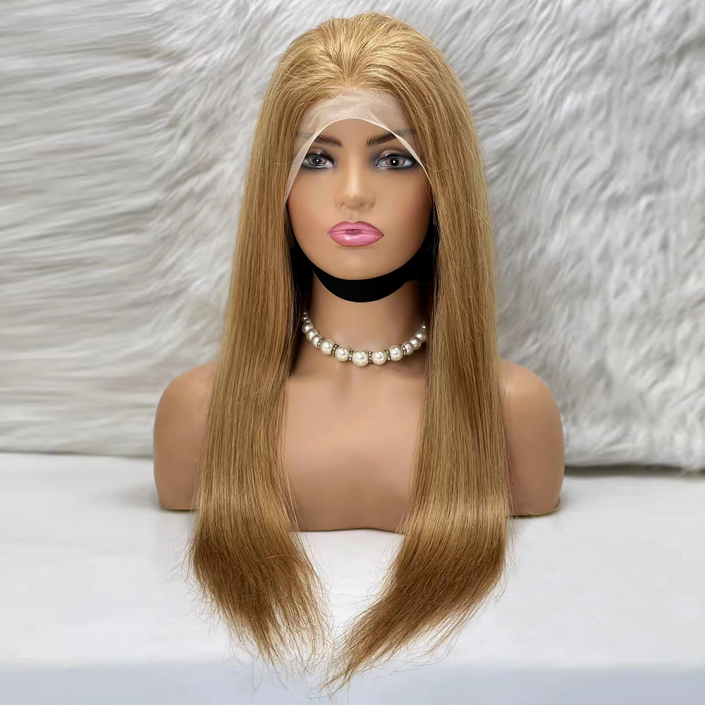 Düz Front Lace Gerçek Tül Peruk - Kumral - 70-75cm - Görsel 2