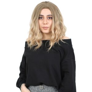 Fiber Sentetik Kısa Dalgalı Perçemsiz Peruk - Kumral / Balköpüğü Ombreli
