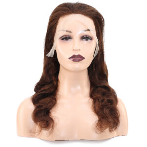 Dalgalı Front Lace Gerçek Tül Peruk - Açık Kahve - 60-65cm