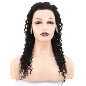 Afro Dalga Front Lace Gerçek Tül Peruk - Doğal - 60-65cm