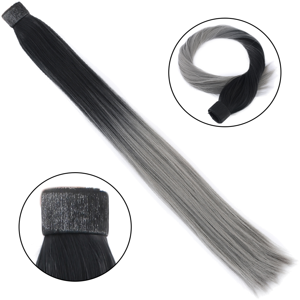 Fiber Sentetik Sihirli At Kuyruğu - Siyah / Gri Ombreli - Görsel 2