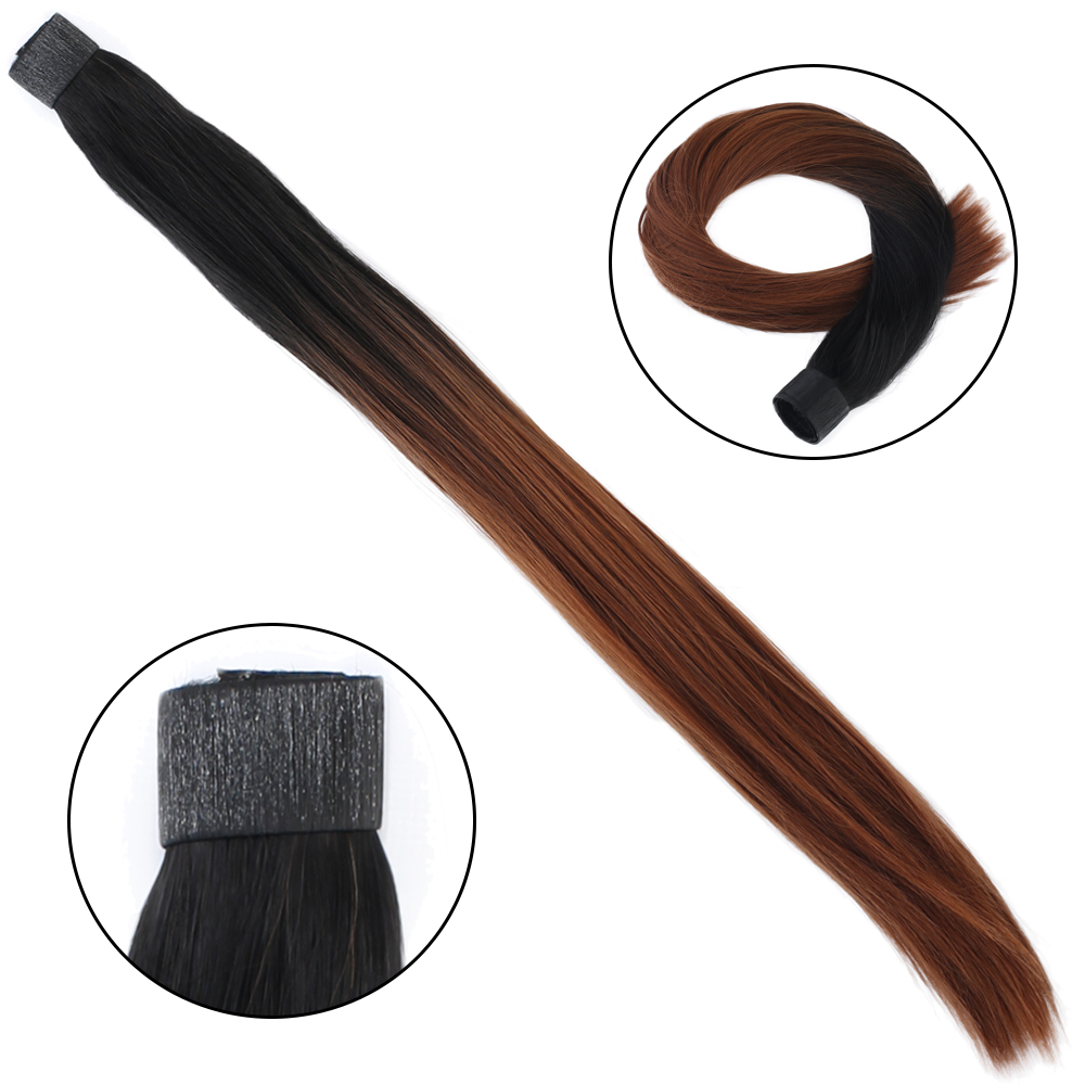 Fiber Sentetik Sihirli At Kuyruğu - Siyah / Karamel Ombreli - Görsel 2