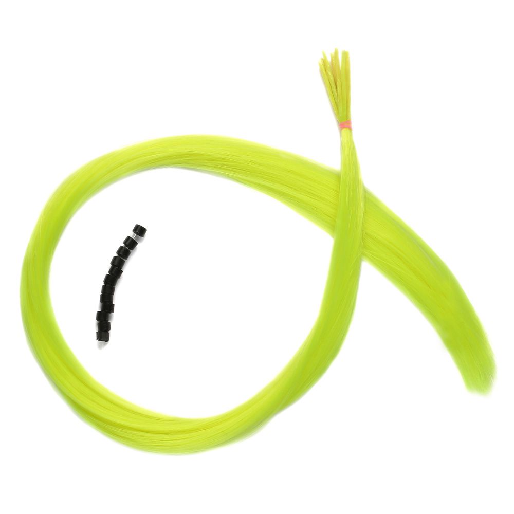 Renkli Sentetik Boncuk Kaynaklık Saç + Takım Aparatı - Neon Sarı - 10 Adet - Görsel 2