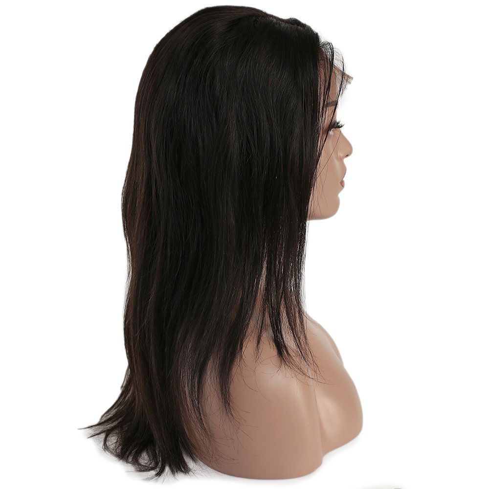 Gerçek Front Lace Tül Peruk - Düz - Siyah 45-50cm - Görsel 2