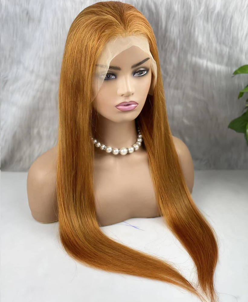 Gerçek Front Lace Tül Peruk - Düz - Bakır 70-75cm - Görsel 3