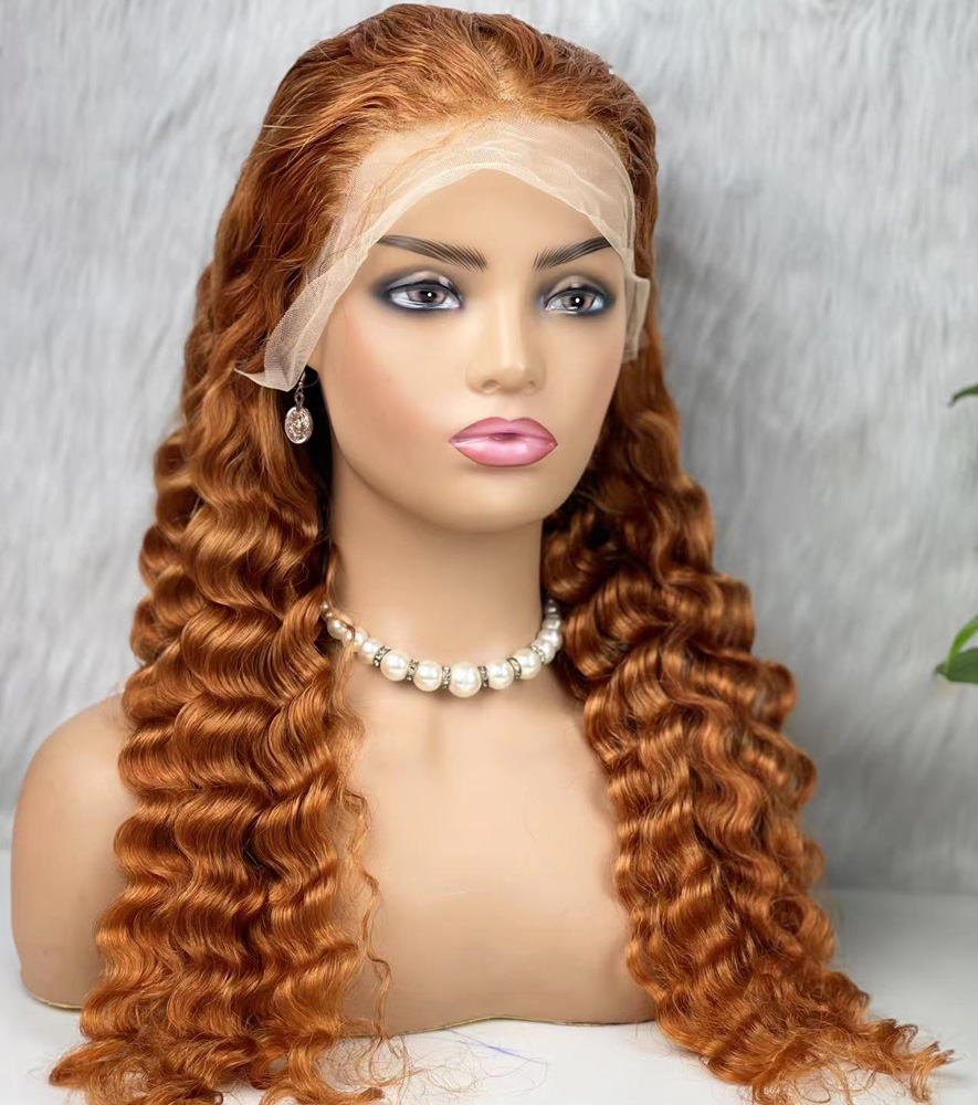 Gerçek Front Lace Tül Peruk - Yoğun Dalgalı - Bakır 70-75cm - Görsel 3