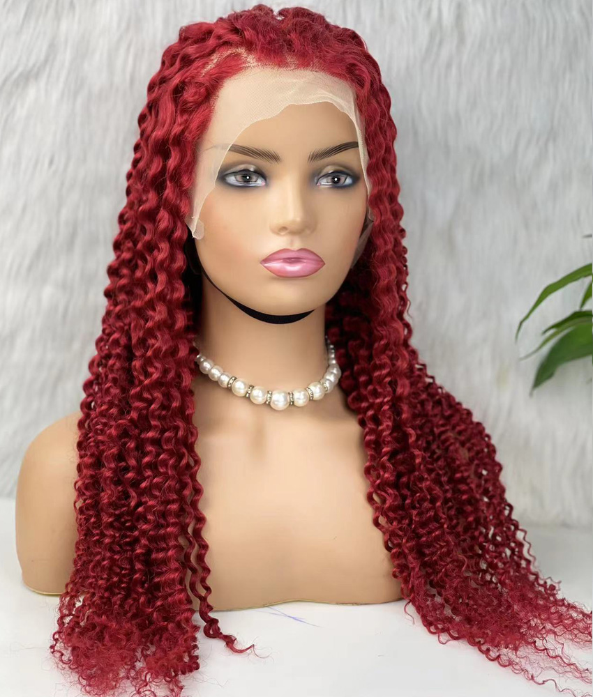 Gerçek Front Lace Tül Peruk - Kabarık Afro - Kızıl 70-75cm - Görsel 3