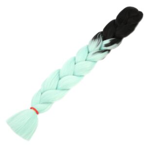 Afrika Örgülük Sentetik Ombreli Saç 100 Gr. - Siyah / Su Yeşili