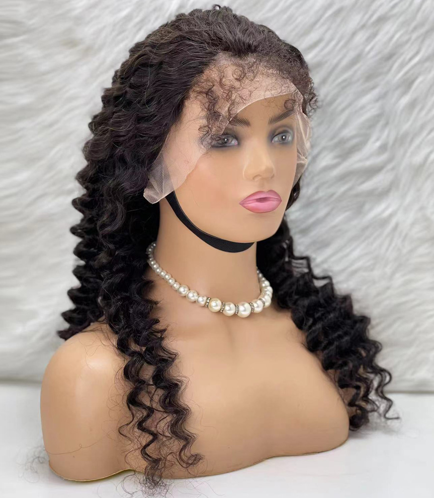 Gerçek Front Lace Tül Peruk - Derin Dalgalı - Doğal 65-70cm - Görsel 3