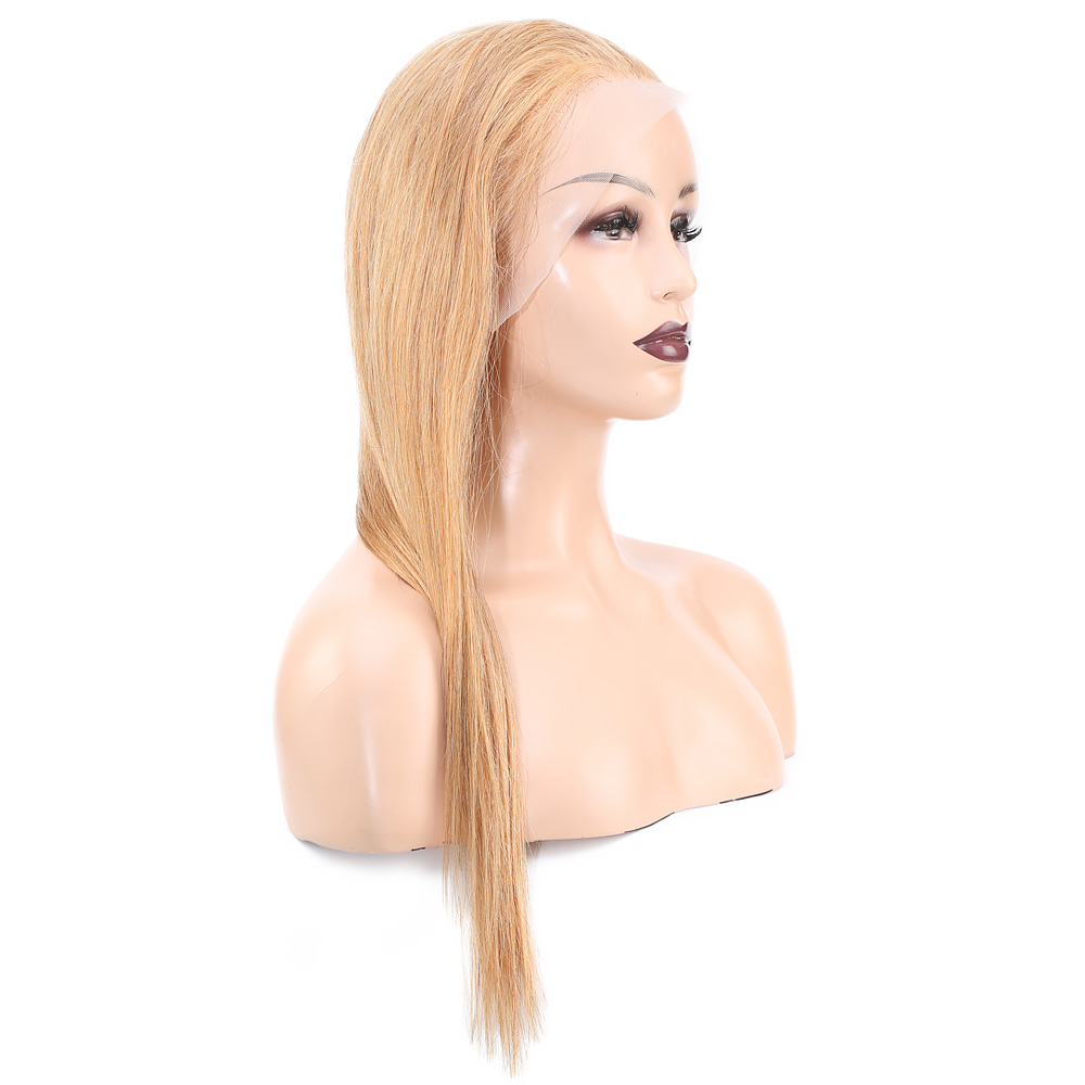 Düz Front Lace Gerçek Tül Peruk - Altın Karamel - 60-65cm - Görsel 3