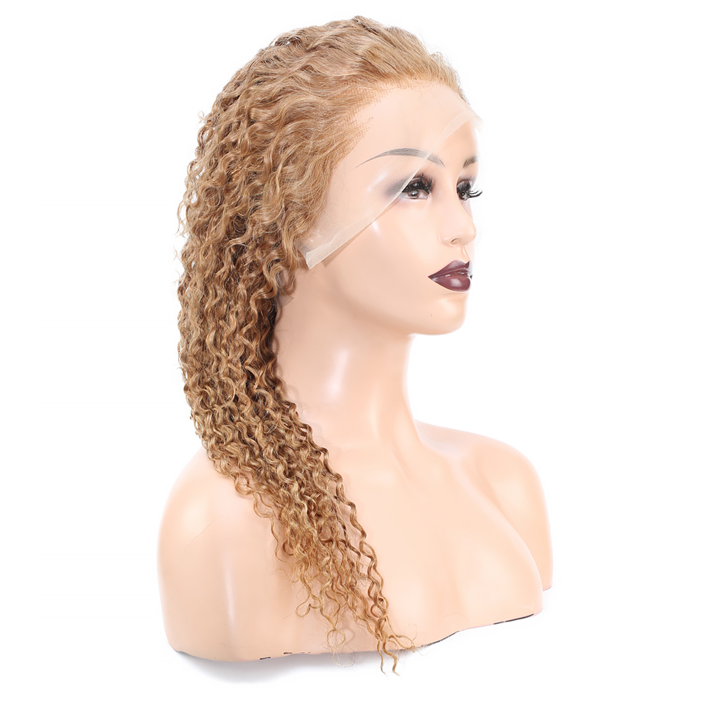 Afro Dalga Front Lace Gerçek Tül Peruk - Sıcak Karamel - 60-65cm - Görsel 3