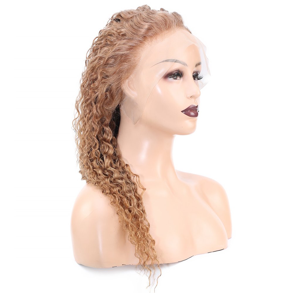 Afro Dalga Front Lace Gerçek Tül Peruk - Kumral - 60-65cm - Görsel 3