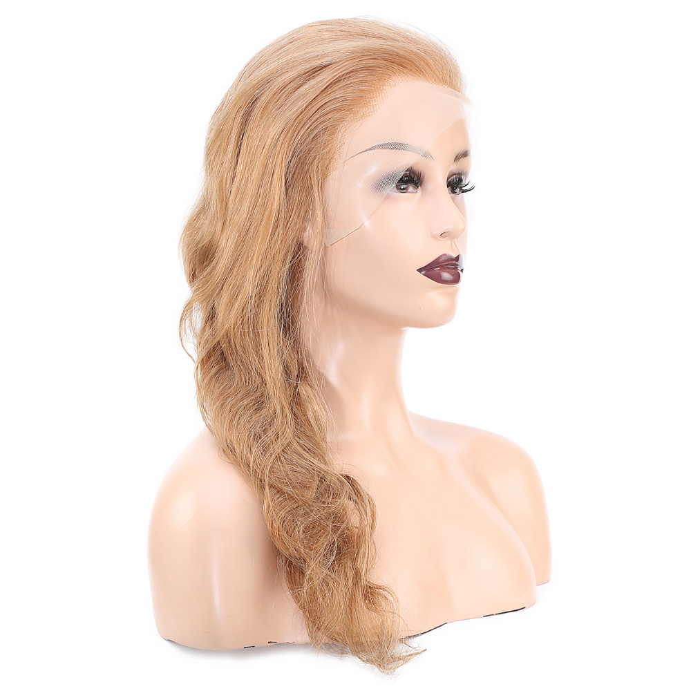 Dalgalı Front Lace Gerçek Tül Peruk - Kumral - 60-65cm - Görsel 3