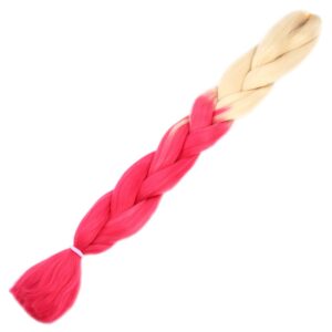 Afrika Örgülük Sentetik Ombreli Saç 100 Gr. - Platin / Pembe