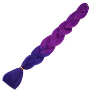 Afrika Örgülük Sentetik Ombreli Saç 100 Gr. - Açık Mor / Koyu Mor