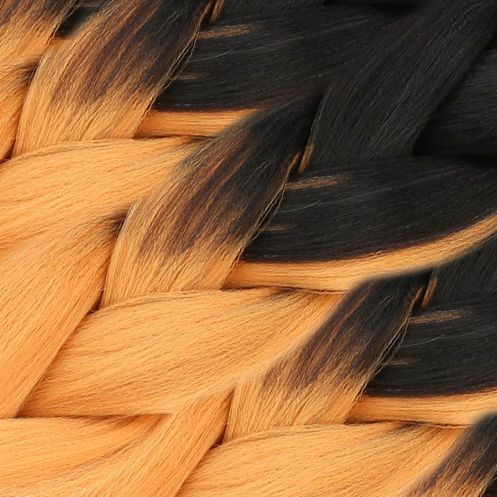 Afrika Örgülük Sentetik Ombreli Saç 100 Gr. - Siyah / Hardal Sarı - Görsel 2