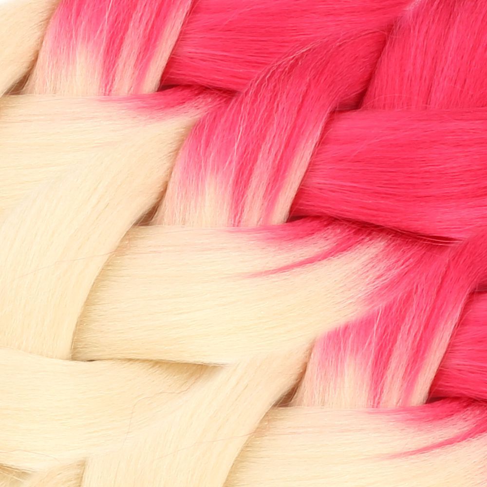 Afrika Örgülük Sentetik Ombreli Saç 100 Gr. - Pembe / Platin - Görsel 2