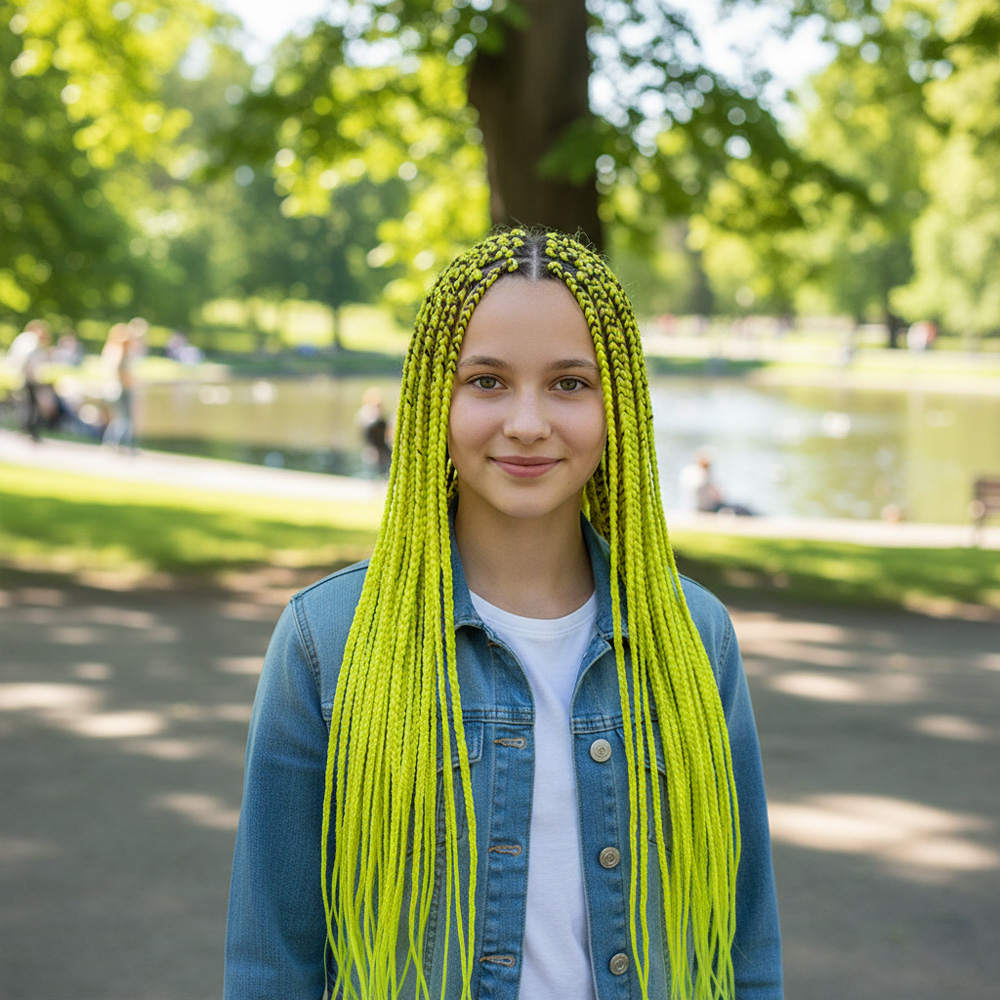 Afrika Örgüsü Ve Rasta İçin Sentetik Saç - Neon Sarı