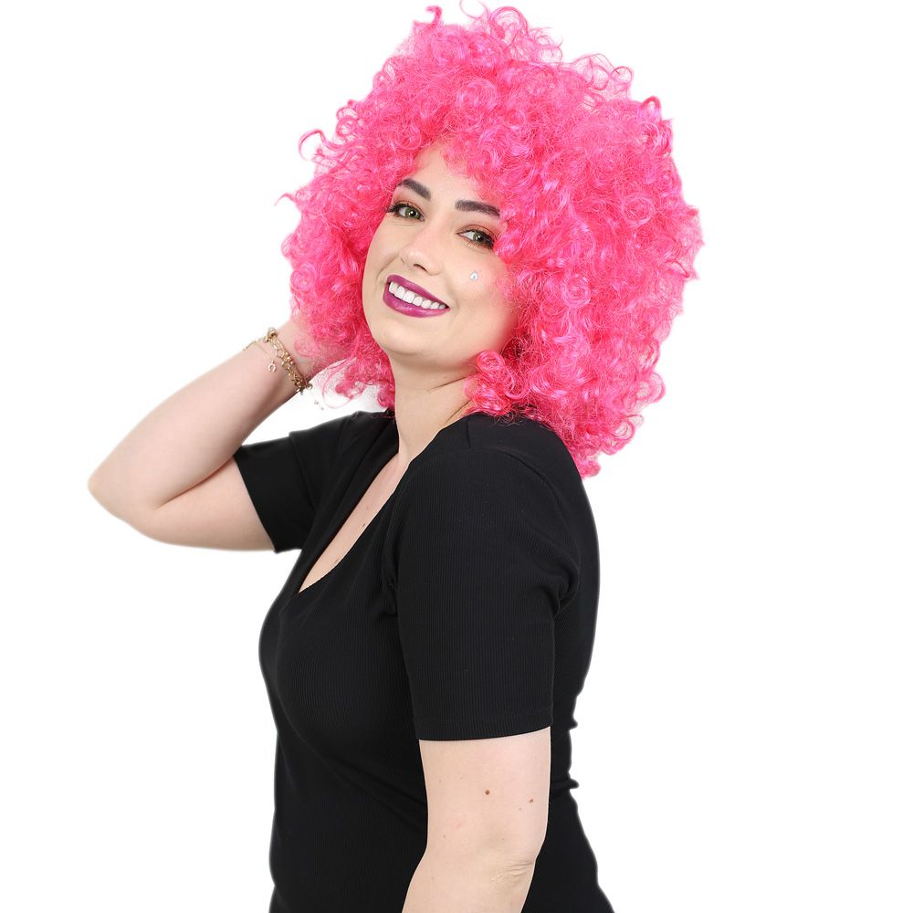 Animasyon Parti Ve Palyaço Peruğu - Neon Pembe - Görsel 4