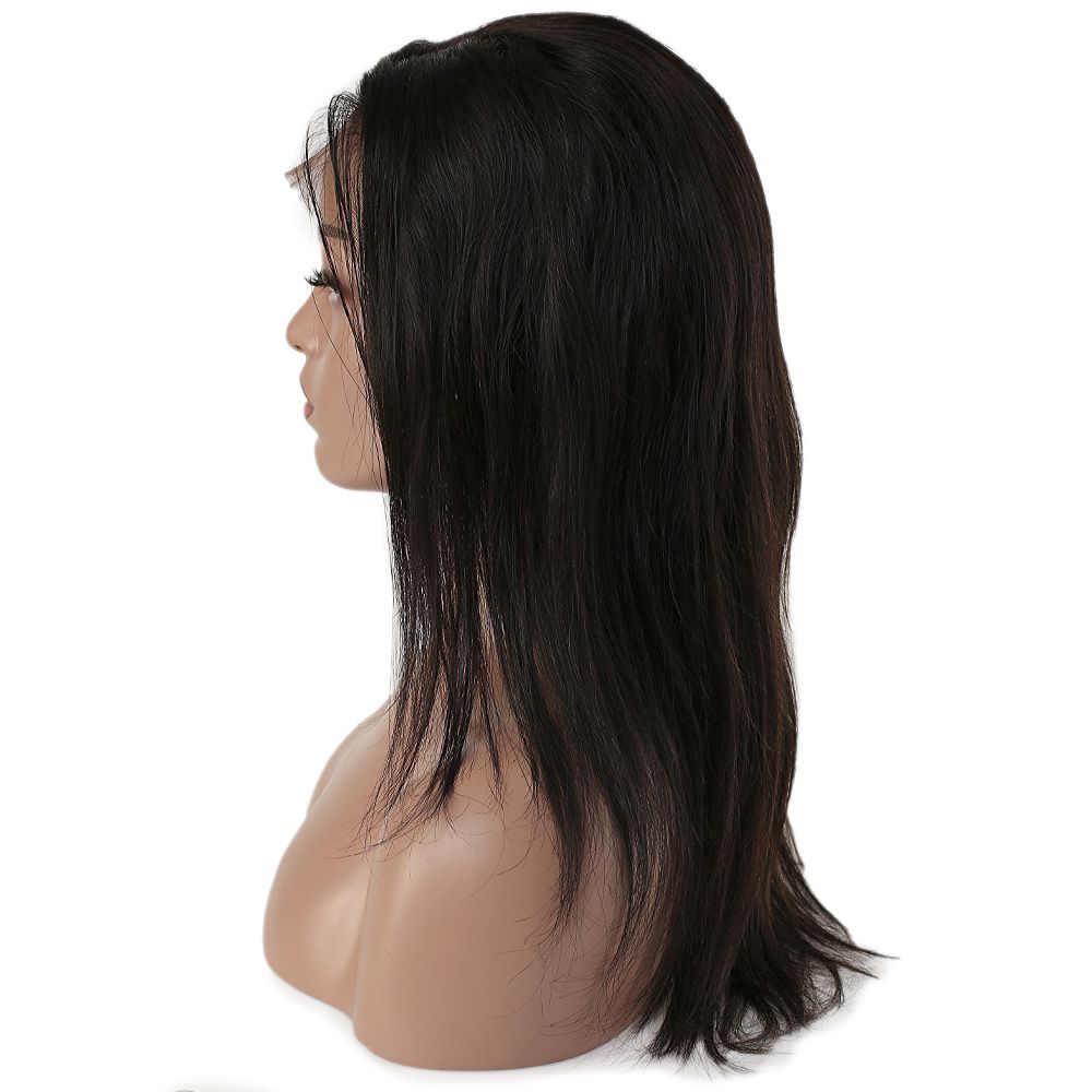 Gerçek Front Lace Tül Peruk - Düz - Siyah 45-50cm - Görsel 3