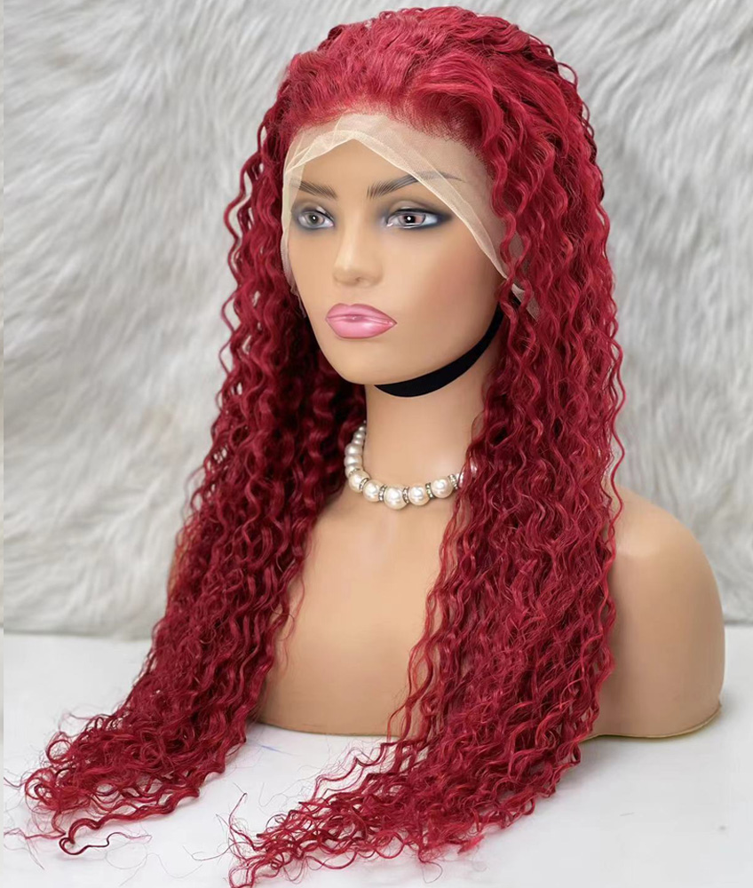 Gerçek Front Lace Tül Peruk - Su Dalgası - Kızıl 70-75cm - Görsel 4
