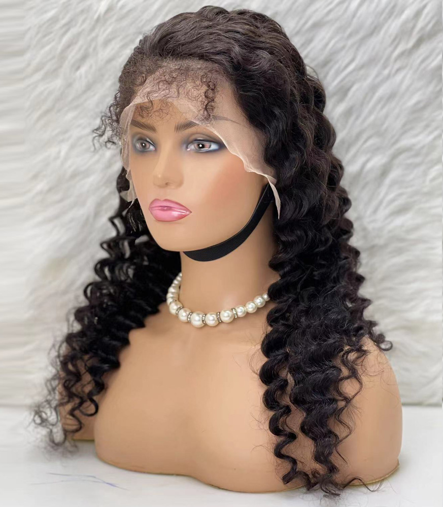 Gerçek Front Lace Tül Peruk - Derin Dalgalı - Doğal 65-70cm - Görsel 4