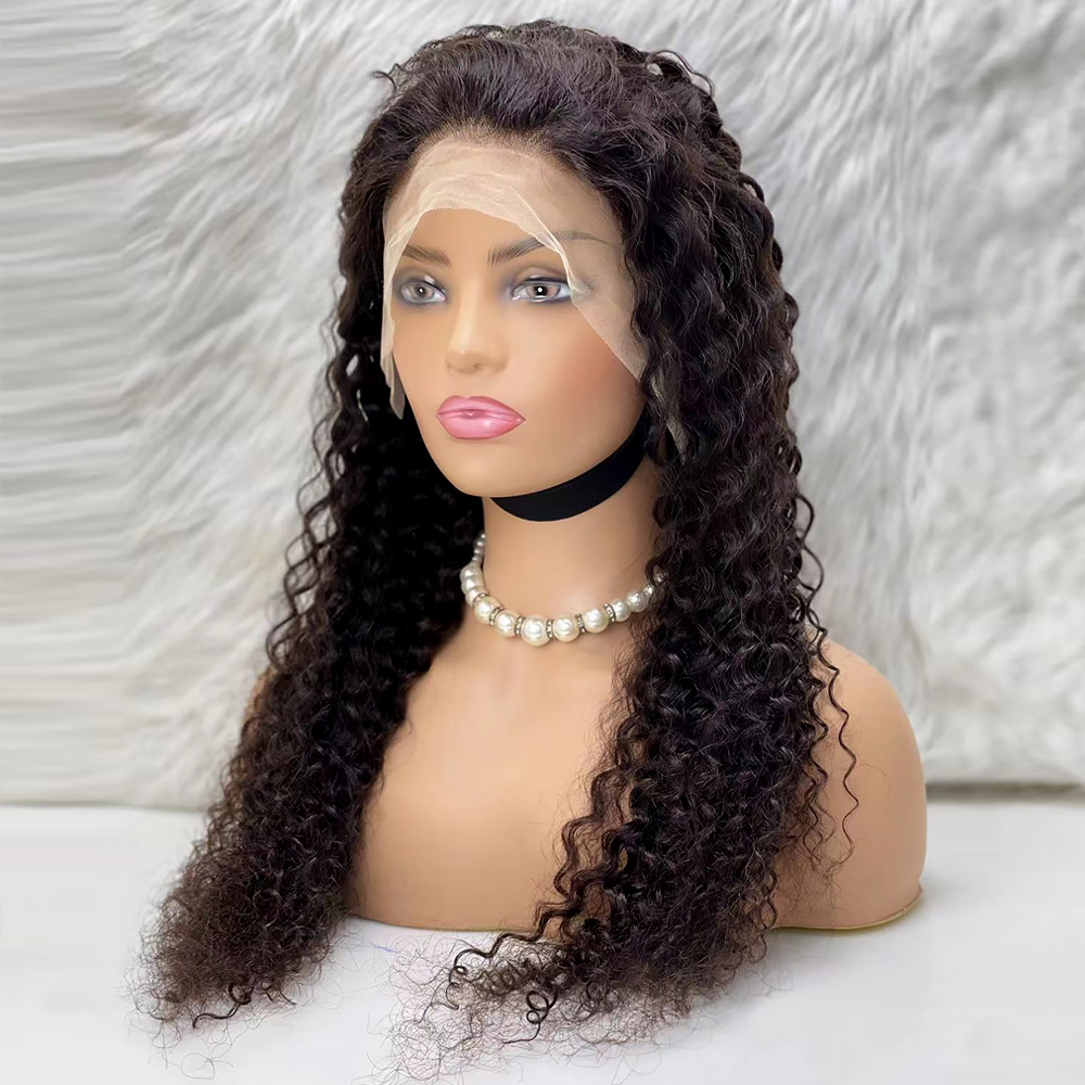 Afro Dalga Front Lace Gerçek Tül Peruk - Doğal - 70-75cm - Görsel 3