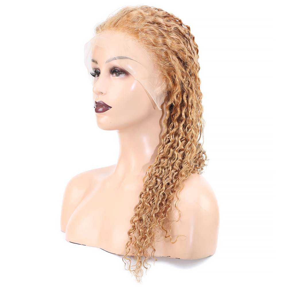 Afro Dalga Front Lace Gerçek Tül Peruk - Altın Karamel - 60-65cm - Görsel 4