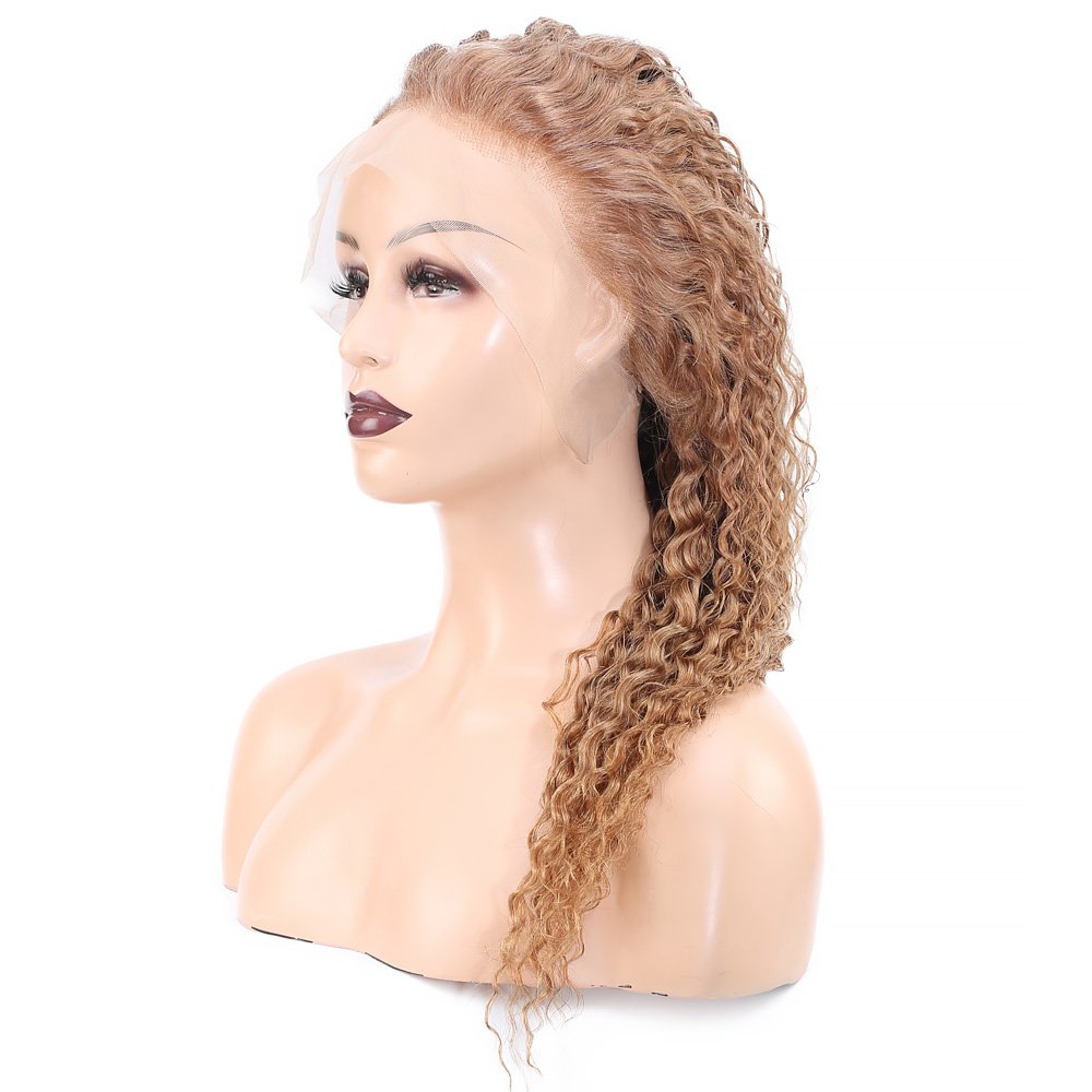 Afro Dalga Front Lace Gerçek Tül Peruk - Kumral - 60-65cm - Görsel 4