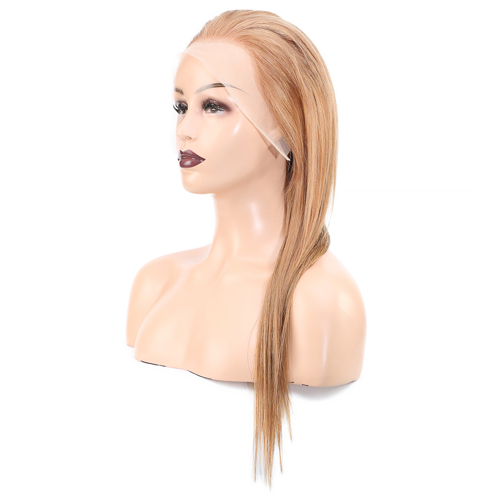 Düz Front Lace Gerçek Tül Peruk - Kumral - 60-65cm - Görsel 4