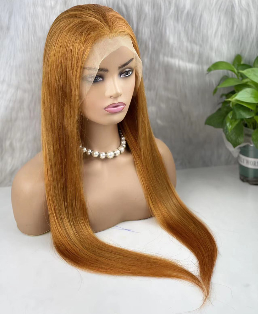 Gerçek Front Lace Tül Peruk - Düz - Bakır 70-75cm - Görsel 5
