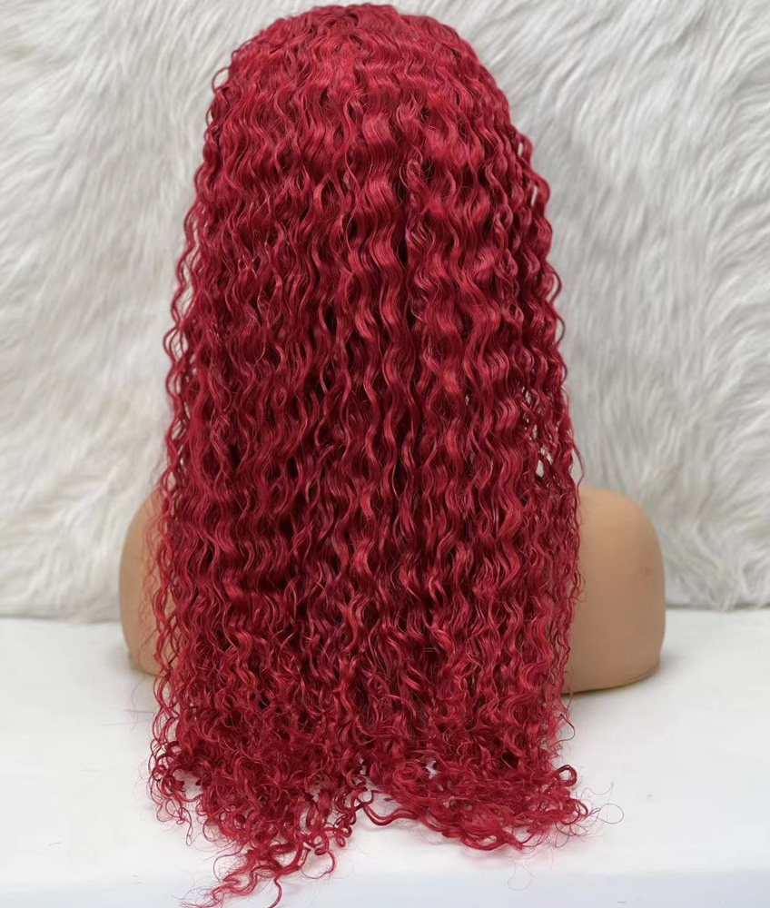 Gerçek Front Lace Tül Peruk - Su Dalgası - Kızıl 70-75cm - Görsel 5