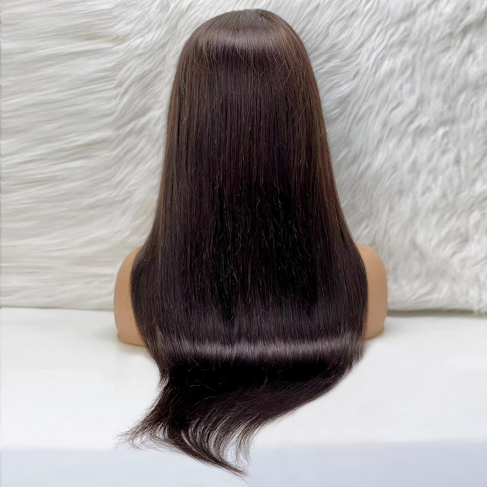 Düz Front Lace Gerçek Tül Peruk - Doğal - 70-75cm - Görsel 4