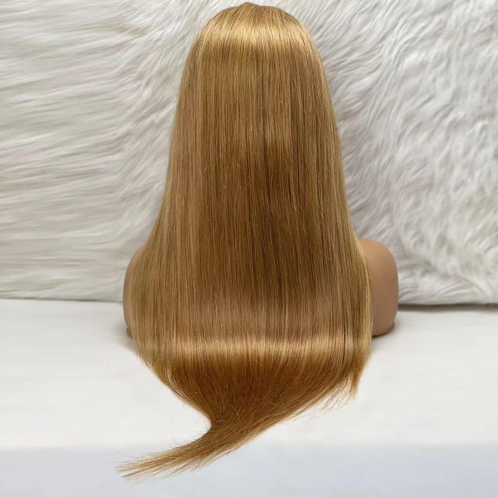 Düz Front Lace Gerçek Tül Peruk - Kumral - 70-75cm - Görsel 5