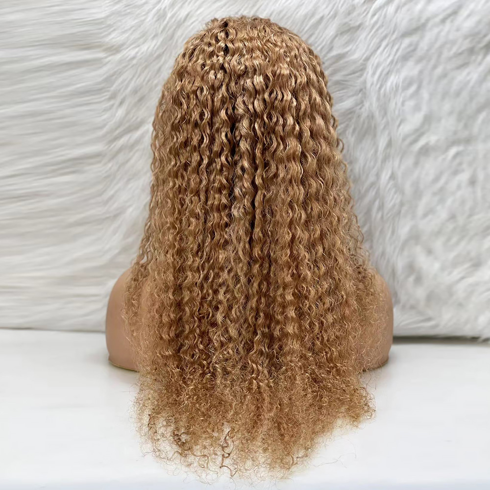 Afro Dalga Front Lace Gerçek Tül Peruk - Sıcak Karamel - 70-75cm - Görsel 5