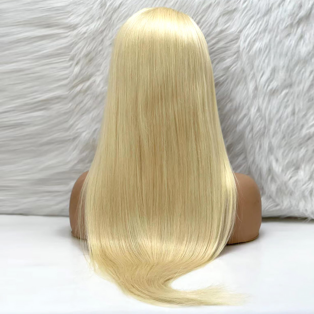 Düz Front Lace Gerçek Tül Peruk - Platin - 70-75cm - Görsel 4