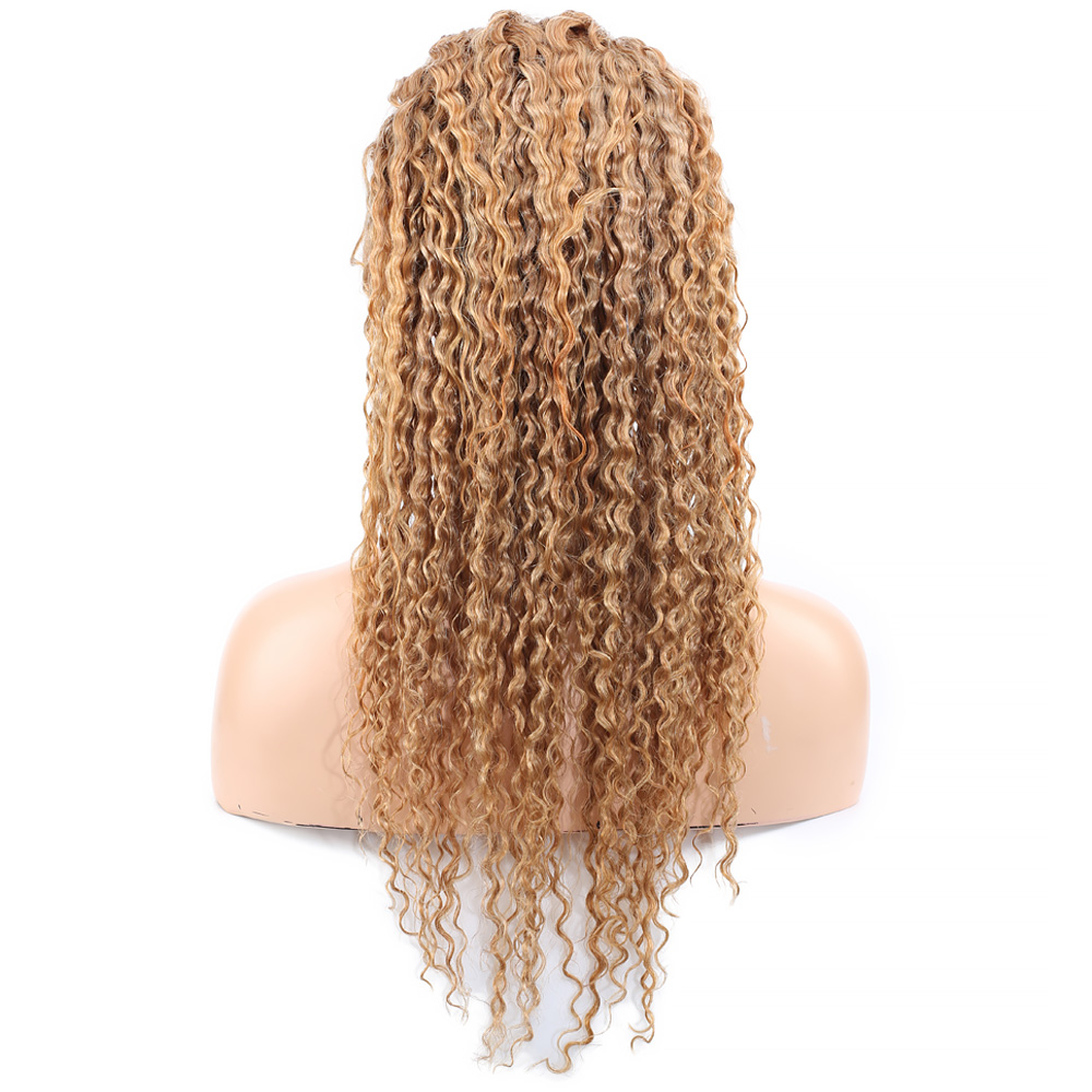 Afro Dalga Front Lace Gerçek Tül Peruk - Altın Karamel - 60-65cm - Görsel 5