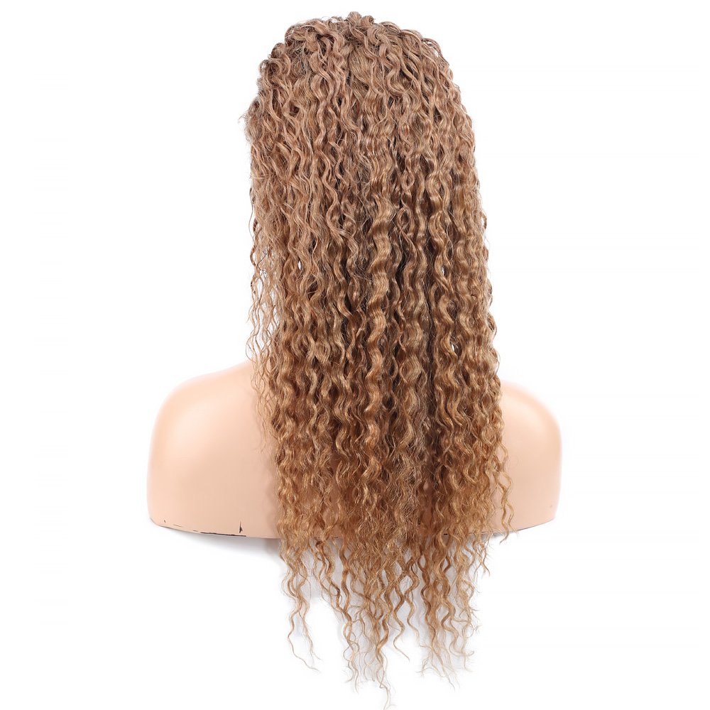 Afro Dalga Front Lace Gerçek Tül Peruk - Kumral - 60-65cm - Görsel 5