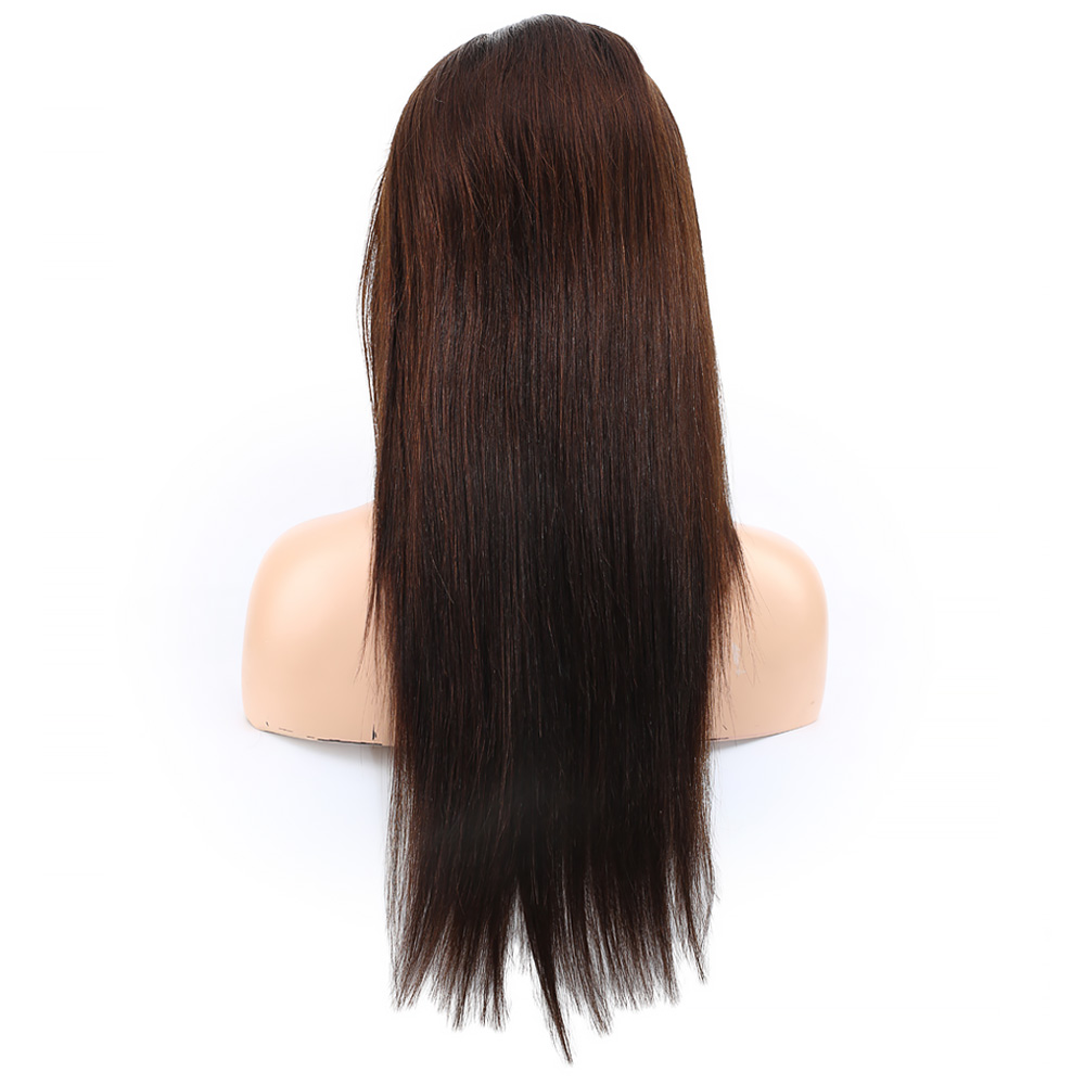 Düz Front Lace Gerçek Tül Peruk - Koyu Kahve - 60-65cm - Görsel 4