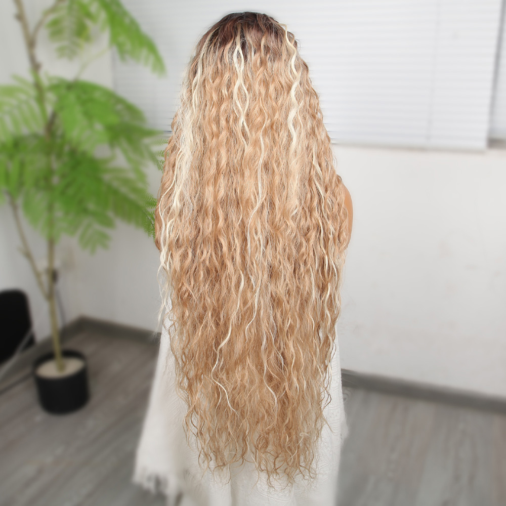Kumral Balköpüğü Ombreli ve Röfleli Fiber Sentetik Tül Peruk - Görsel 5