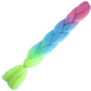 Afrika Örgülük Ombreli Sentetik Saç 100 Gr. - Pembe / Açık Mavi / Neon Sarı